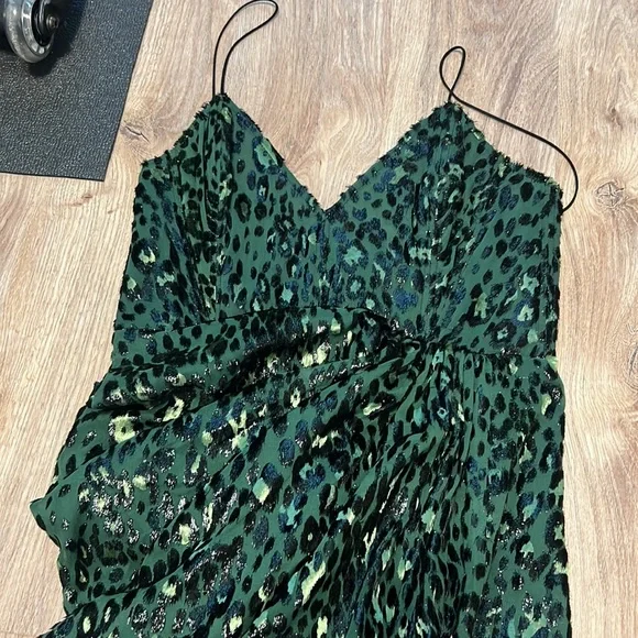 Alex Perry Corset Style Jensen Leopard Metallic Sheer Gown - Picture 11 of 13